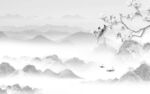 背景高档灰山水 tif分层画