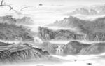 中国风灰色背景山水 tif分层