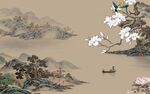 客厅高档现代山水 tif分层