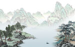 国画 客厅高端山水 tif分层