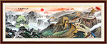 长城国画水墨客厅装饰画