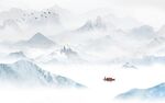 简约现代山水新中式背景墙