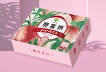 桃子插画天地盖纸箱盒子