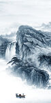 国画 意境山水玄关 Tif分层