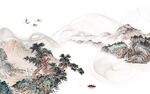国画客厅背景山水 TIF分层