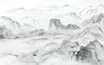 爵士白意境客厅山水 TIF分层