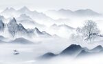 别墅中式意境山水 TIF分层