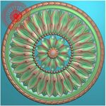 圆形洋花门花洋贴花精雕图灰度图