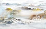 高山流水新中式客厅电视背景墙