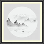 圆形山水画