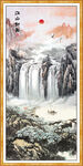 竖幅国画山水