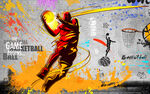 篮球涂鸦背景墙