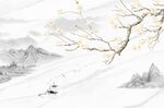 新中式手绘花鸟背景墙
