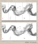 抽象黑白水墨画