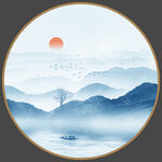 水墨山