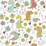 卡通 底纹 恐龙 汽车 童装 