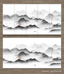 新中式抽象水墨山水画