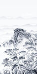 意境 背景墙玄关画 TIF分层