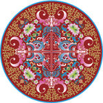 珐琅装饰刺绣地毯包装圆盘中式图