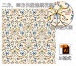 四方连续矢量如意花纹