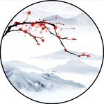 傲雪寒梅圆形客厅装饰画背景墙