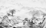 中式风景意境山水 tif分层