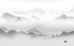 高档背景墙山水画 tif分层