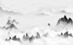 爆款客厅背景山水 tif分层