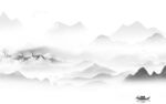 高档客厅背景山水 tif分层