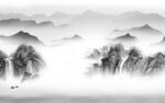 新中式客厅新山水画 TIF分层
