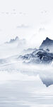 中式玄关框画山水 tif分层