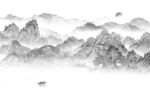 高清热卖灰色山水 TIF分层