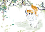 国画猫插画