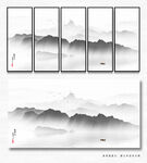 水墨抽象山水画