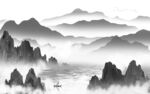 电视最新灰色山水 tif分层