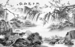高端最新灰色山水 tif分层