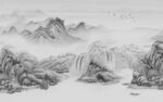 新款灰色新山水画 TIF分层