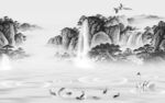高清背景墙山水图 TIF分层