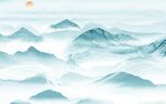 水墨 别墅客厅山水 tif分层