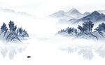 新中式意境新山水画 tif分层