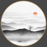 水墨山