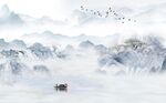 高山流水新中式山水新中式背景墙