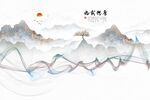 烟雾山水爵士白厚德载物背景墙