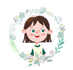 女孩头像插画