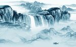 高端山水背景墙画 tif分层