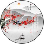 圆形山水画