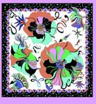 大牌  方巾 数码印花