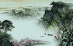国画背景高清山水 TIF分层