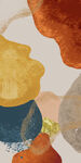 金色色块线条装饰画