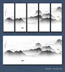 抽象意境水墨山水画